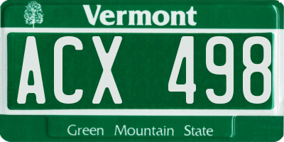 VT license plate ACX498