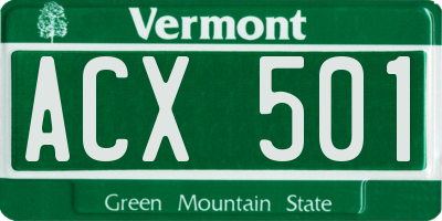 VT license plate ACX501