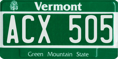 VT license plate ACX505