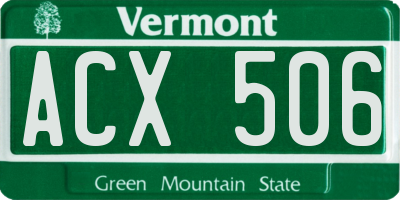 VT license plate ACX506