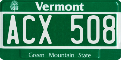 VT license plate ACX508