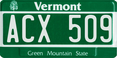 VT license plate ACX509