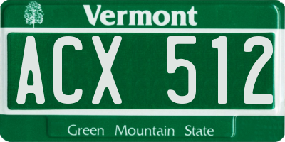 VT license plate ACX512
