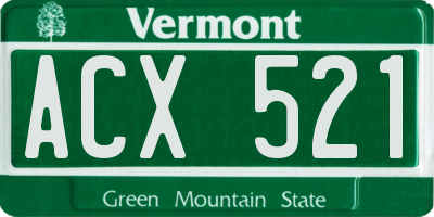 VT license plate ACX521
