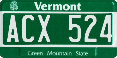 VT license plate ACX524