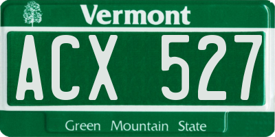 VT license plate ACX527