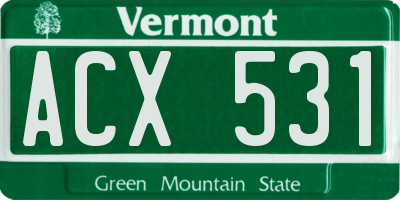 VT license plate ACX531