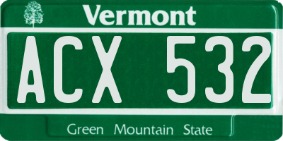 VT license plate ACX532