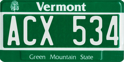 VT license plate ACX534