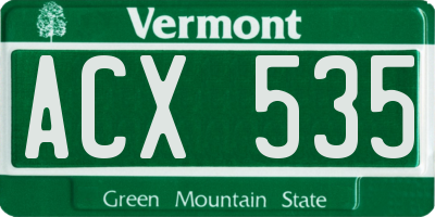 VT license plate ACX535