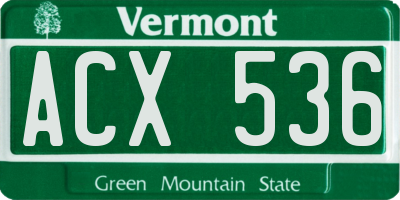 VT license plate ACX536