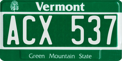 VT license plate ACX537