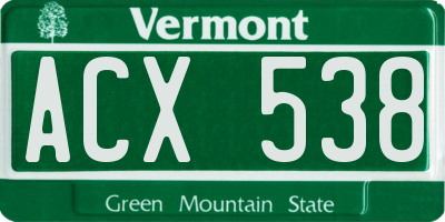 VT license plate ACX538