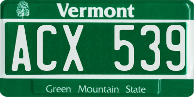 VT license plate ACX539