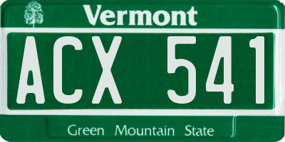 VT license plate ACX541