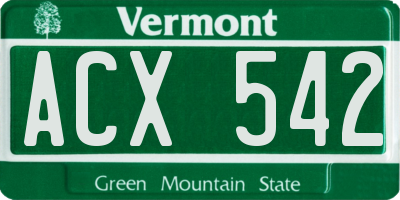 VT license plate ACX542