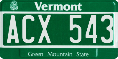 VT license plate ACX543