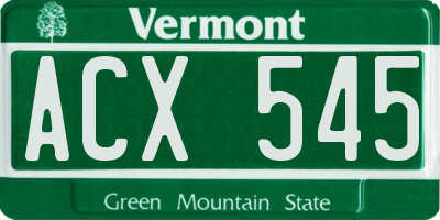 VT license plate ACX545
