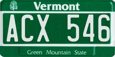 VT license plate ACX546