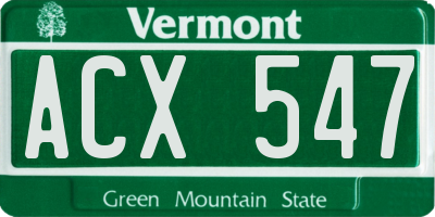 VT license plate ACX547