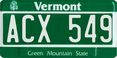 VT license plate ACX549