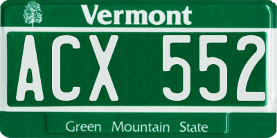 VT license plate ACX552