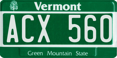 VT license plate ACX560