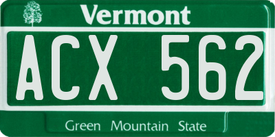 VT license plate ACX562
