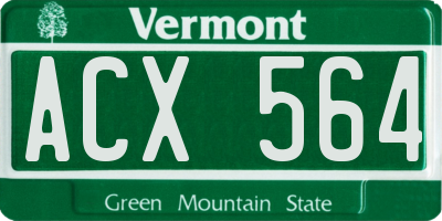 VT license plate ACX564