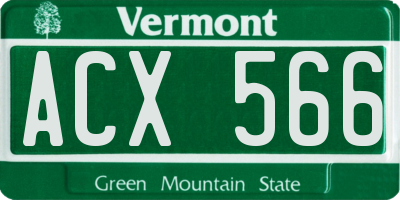 VT license plate ACX566