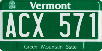 VT license plate ACX571