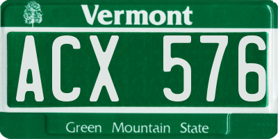 VT license plate ACX576