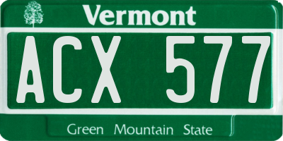VT license plate ACX577
