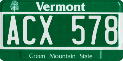 VT license plate ACX578