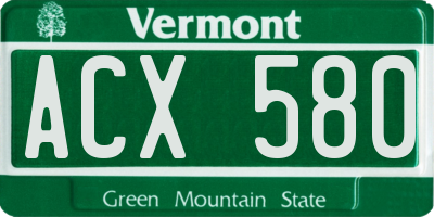 VT license plate ACX580