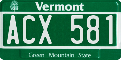 VT license plate ACX581