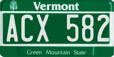 VT license plate ACX582