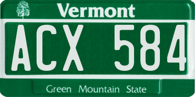 VT license plate ACX584