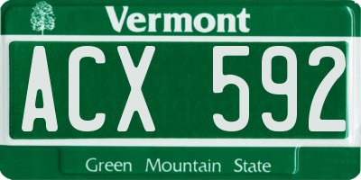 VT license plate ACX592