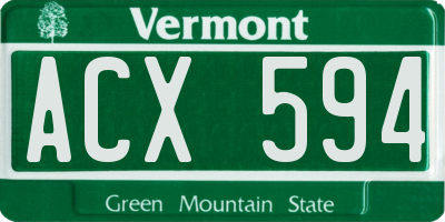VT license plate ACX594