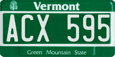 VT license plate ACX595