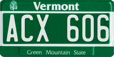 VT license plate ACX606