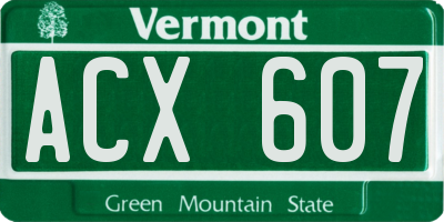 VT license plate ACX607