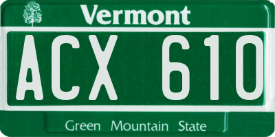 VT license plate ACX610
