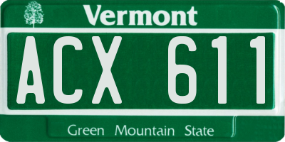 VT license plate ACX611
