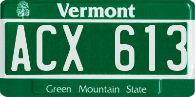 VT license plate ACX613