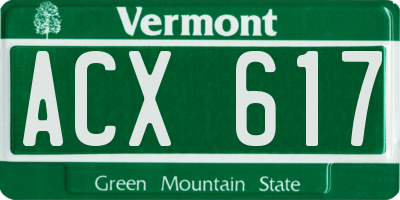 VT license plate ACX617