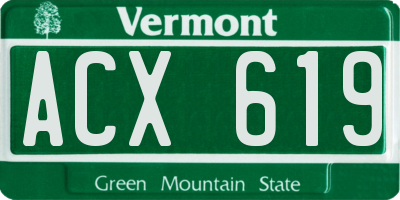 VT license plate ACX619