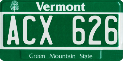 VT license plate ACX626