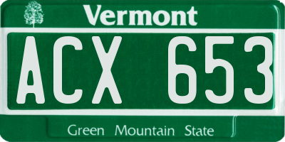 VT license plate ACX653